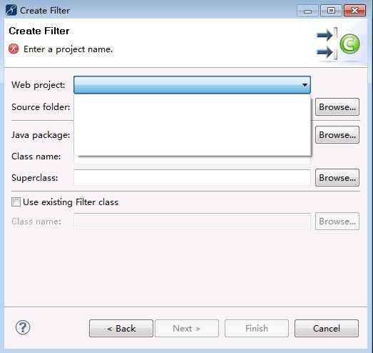 求助 myeclipse8.5创建Filter时项目名称为空导致无法创建Filter