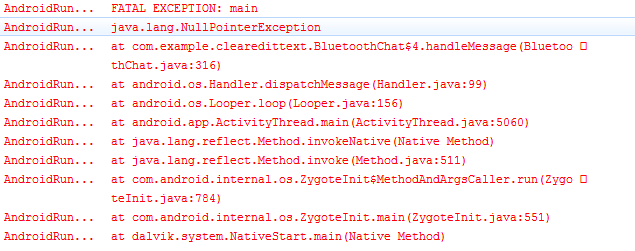 安卓程序出现java.lang.nullpointerexception,没有显示在哪行怎么办，急