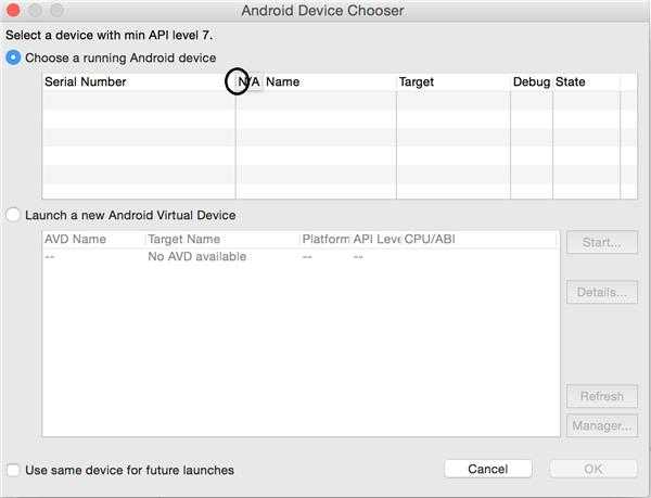 mac10.10中eclipse运行android项目识别不了设备