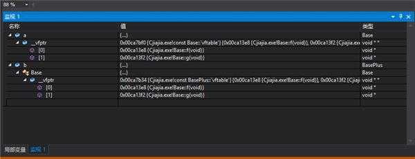 vs中查看虚函数表的疑问