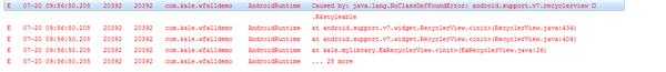 Caused by: java.lang.NoClassDefFoundError: android.supp Caused by: java.lang.NoClassDefFoundError: android.supp